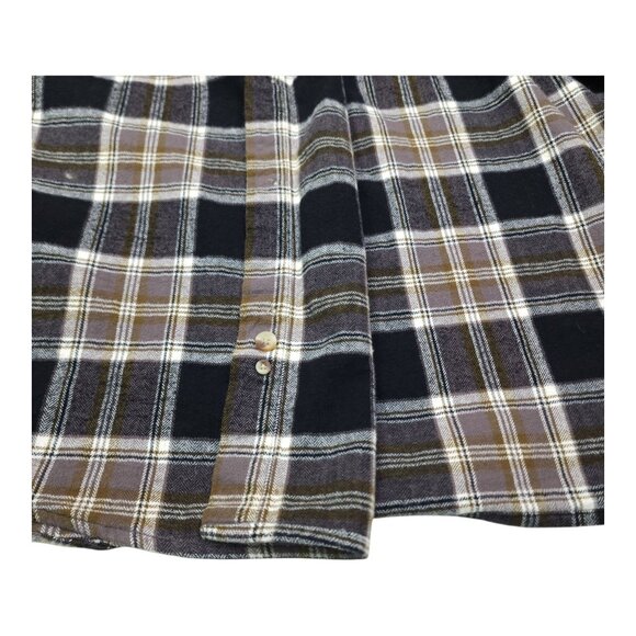 Red Head Mens Plaid Flannel Shirt 3XL Black & Brown Long Sleeve Button-Down Cott - Picture 8 of 9